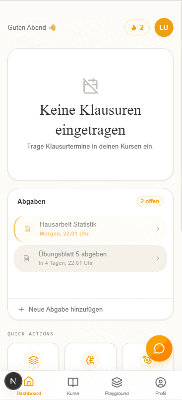 StudyQ App auf dem iPhone